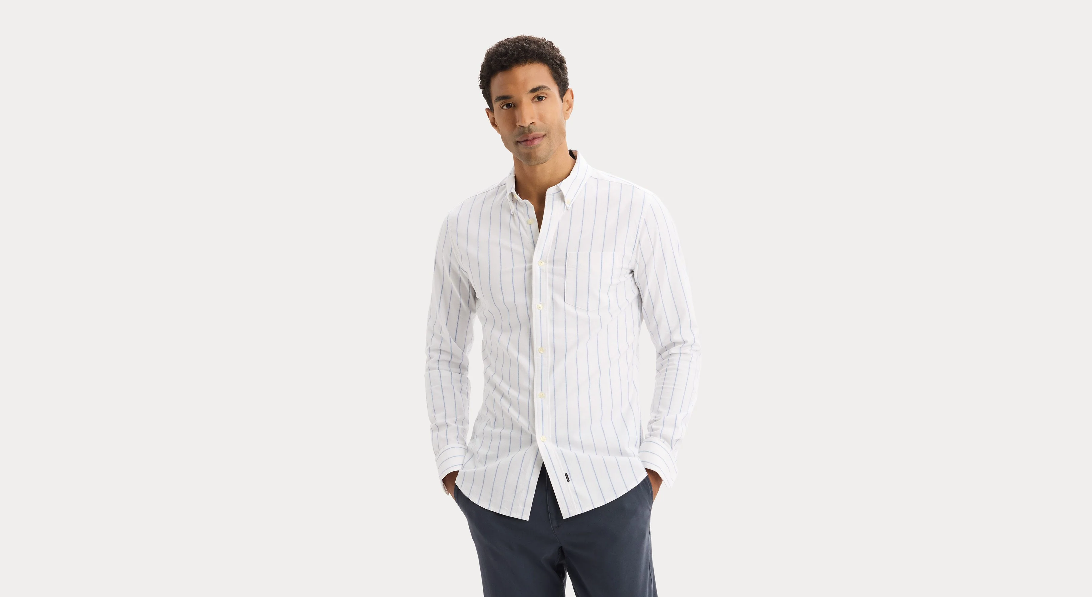 2 Button Collar Shirt, Slim Fit
