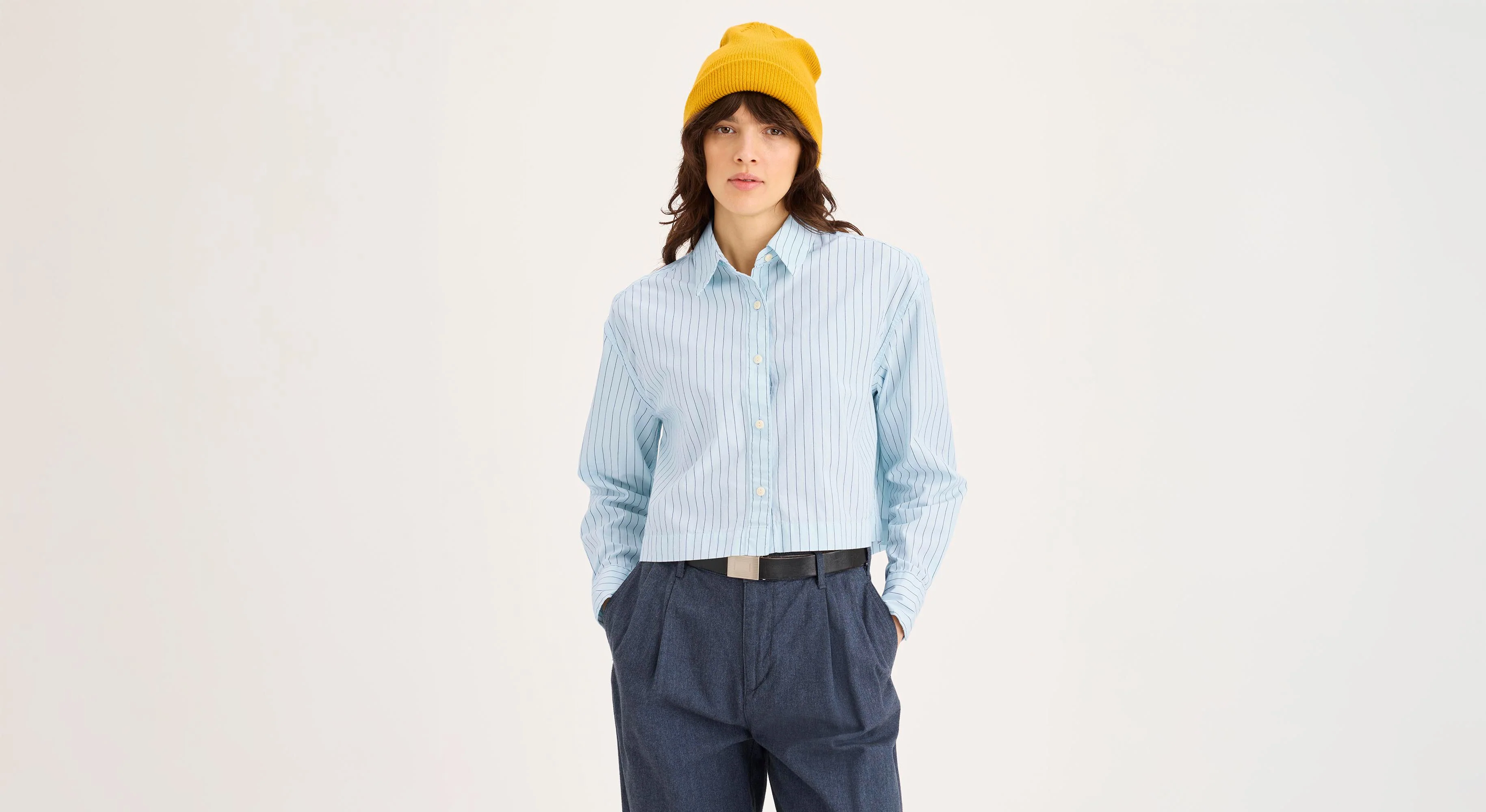 Boxy Cropped Shirt, Relaxed Fit