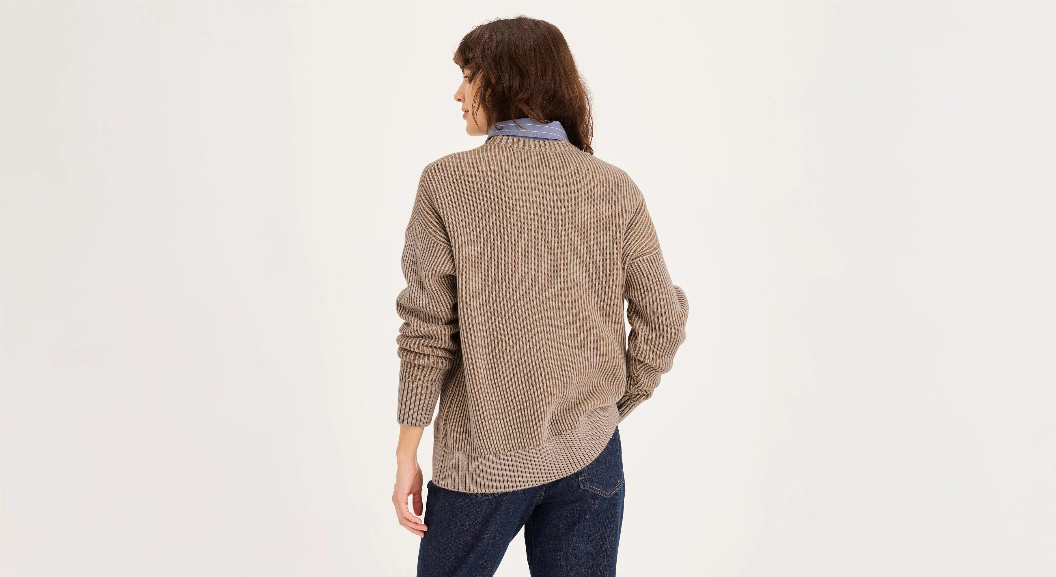 Plaited Crewneck Sweater, Relaxed Fit - Image 2