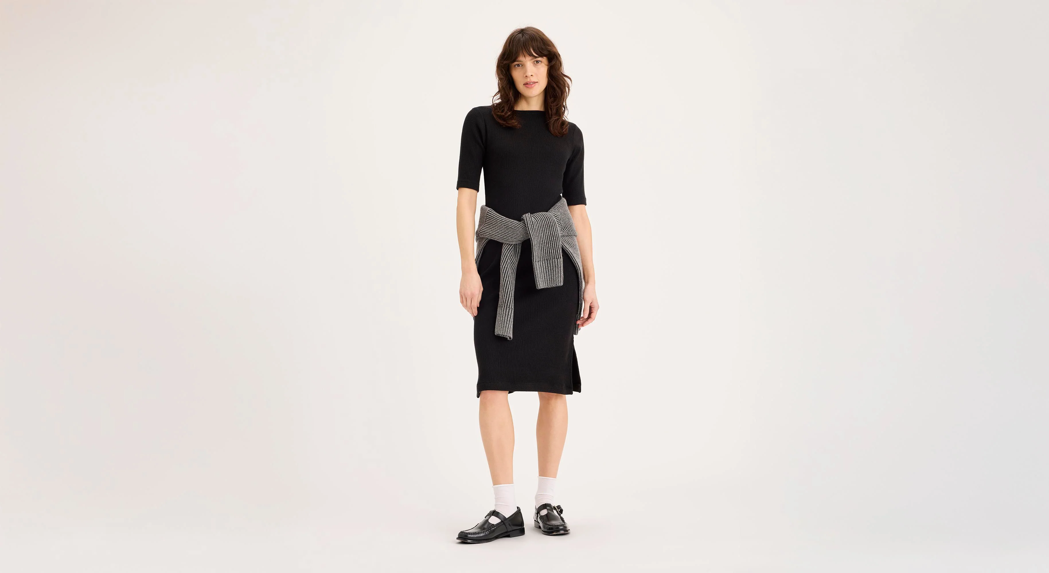 Rib Dress with Lofi Knit, Slim Fit - Image 3