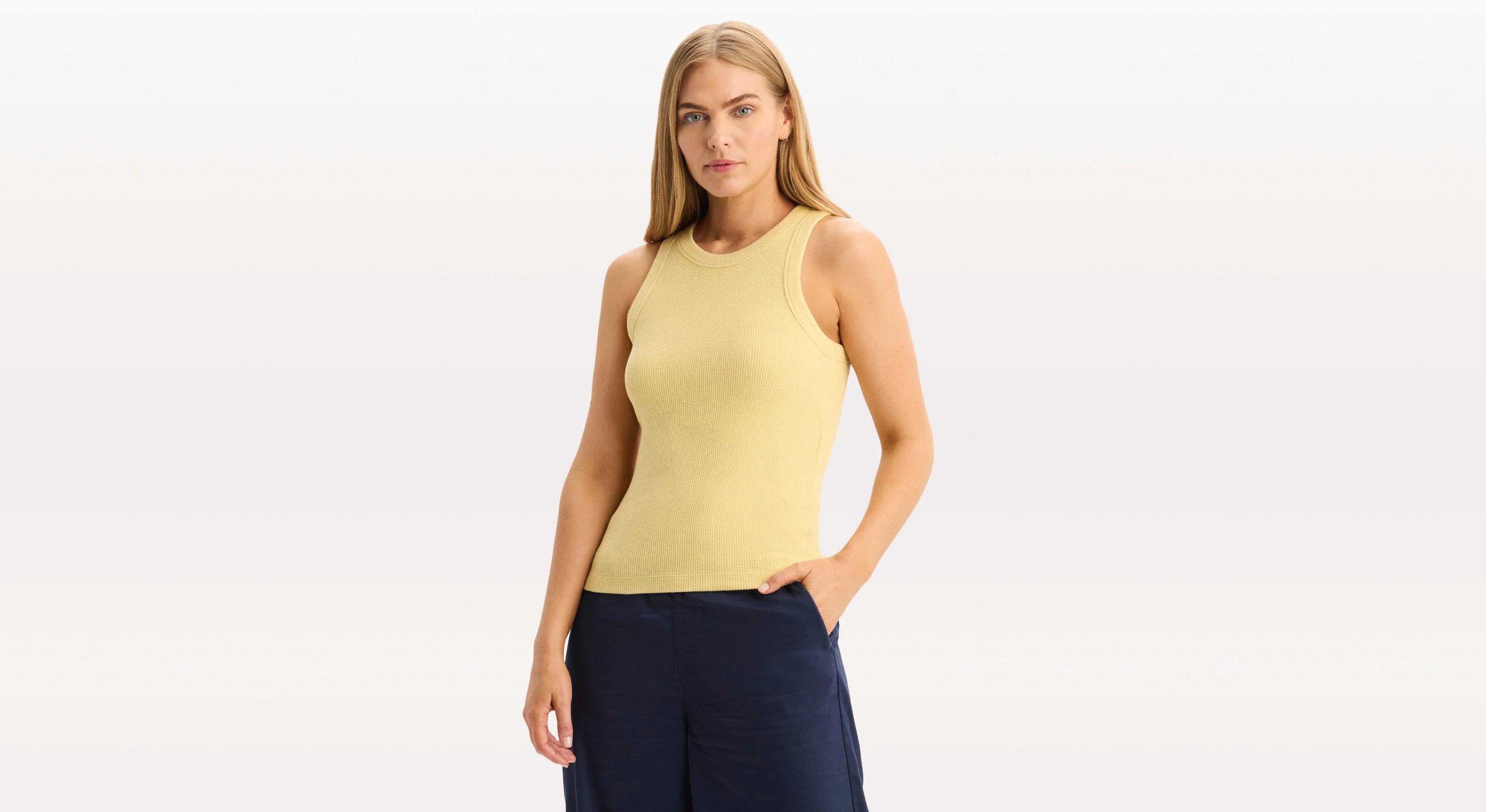 Rib Tank with Loft Knit, Slim Fit