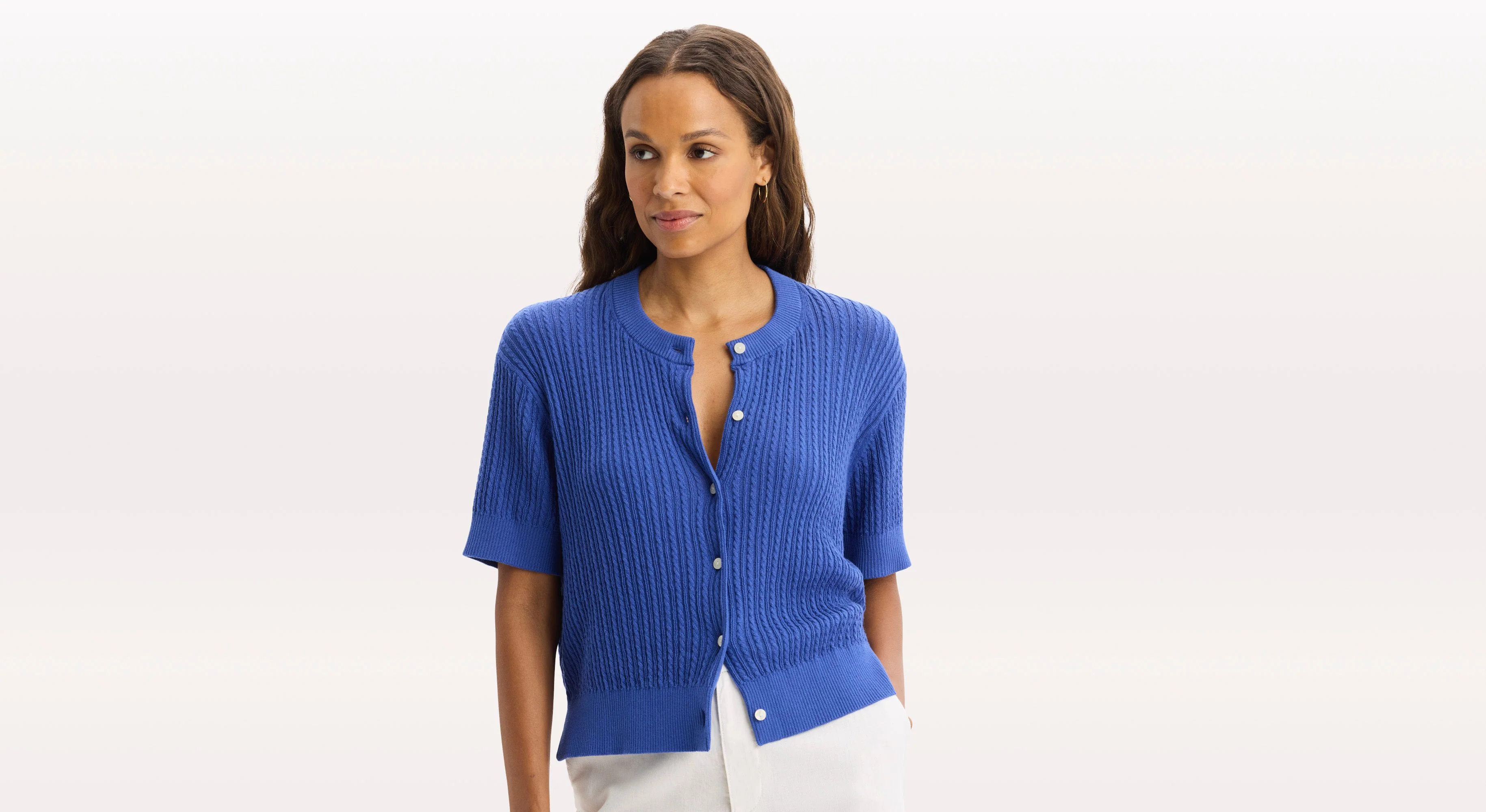 Short Sleeve Cardigan, Regular Fit - Image 3