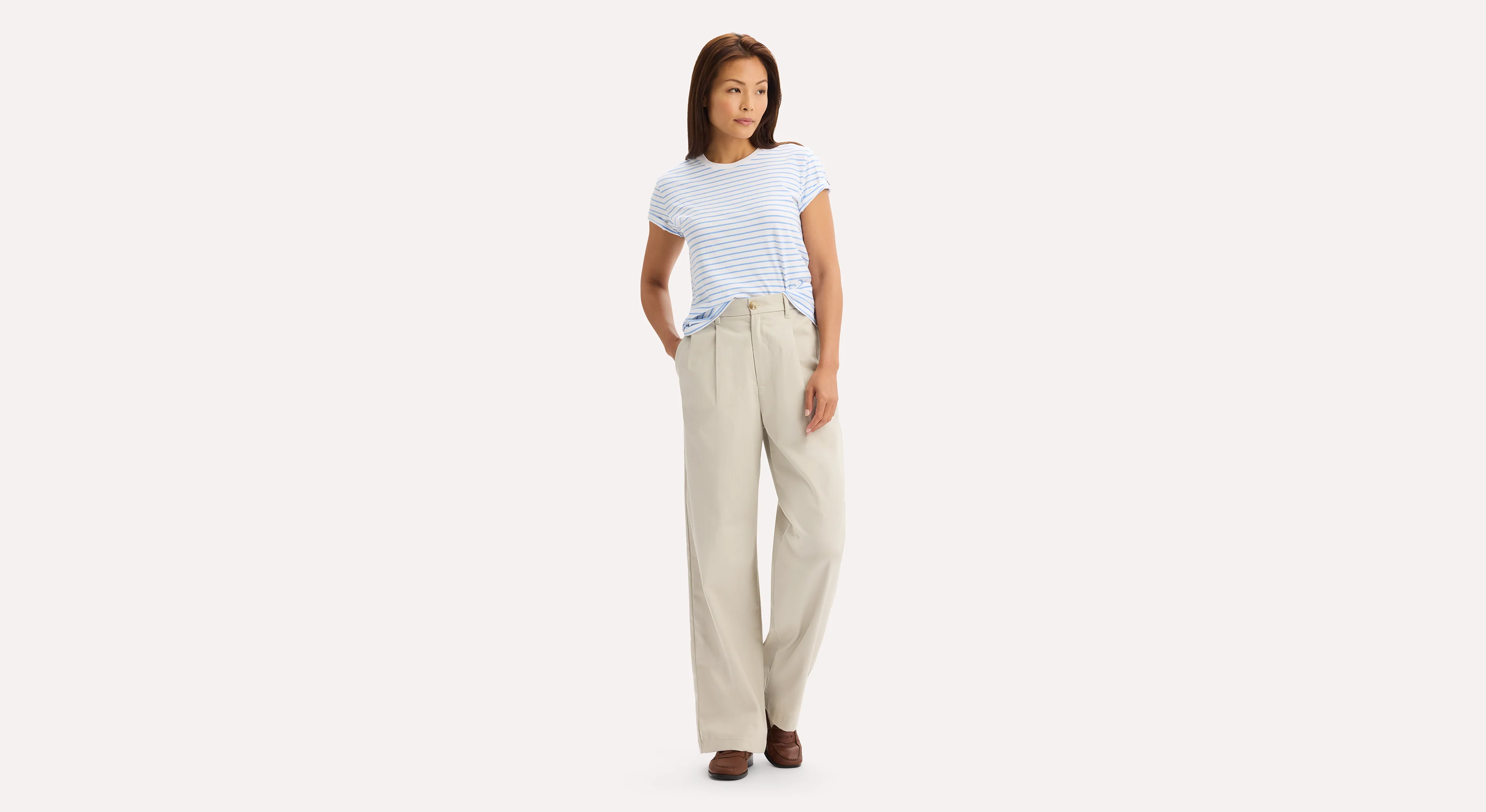 Signature Iron Free Khakis, High Wide with Stain Defender® - Image 5
